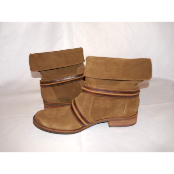 Matisse Prospector Boots Women’s Size 8.5 M Tan Suede Leather Cross Straps Ankle - Picture 11 of 16